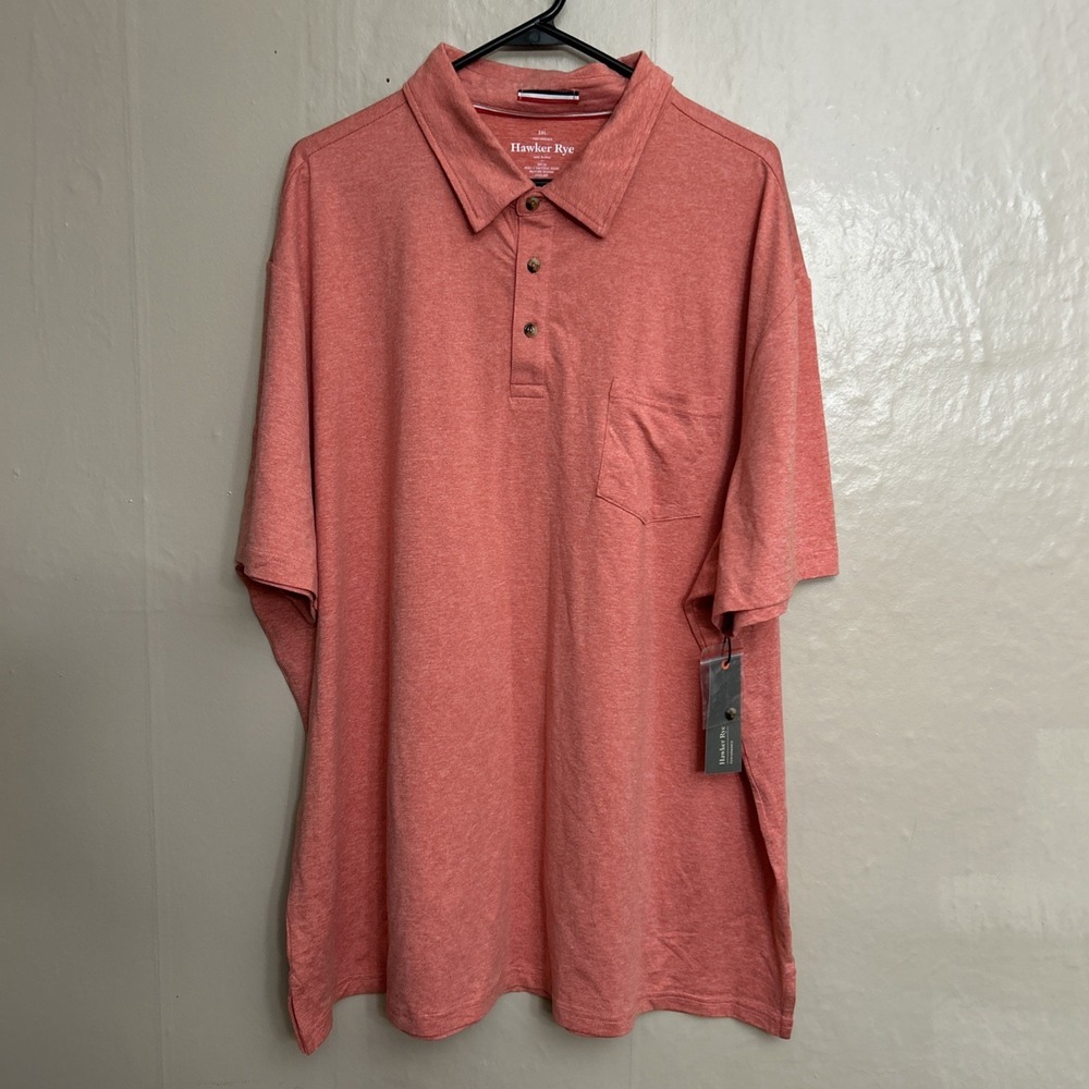 Hawker Rye Mens 3XL Dark Peach Polo Shirt NWT